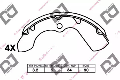 Комлект тормозных накладок DJ PARTS BS1410